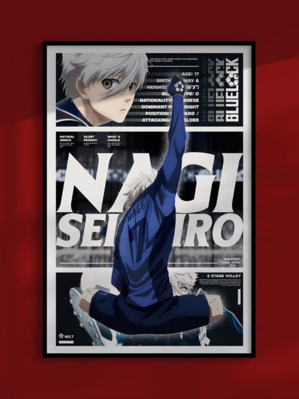 Blue lock Poster, Nagi Poster, Isagi Poster, Blue lock Gift, Anime Poster
